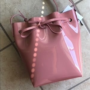 Mansur Gavriel MINI bucket bag in blush.